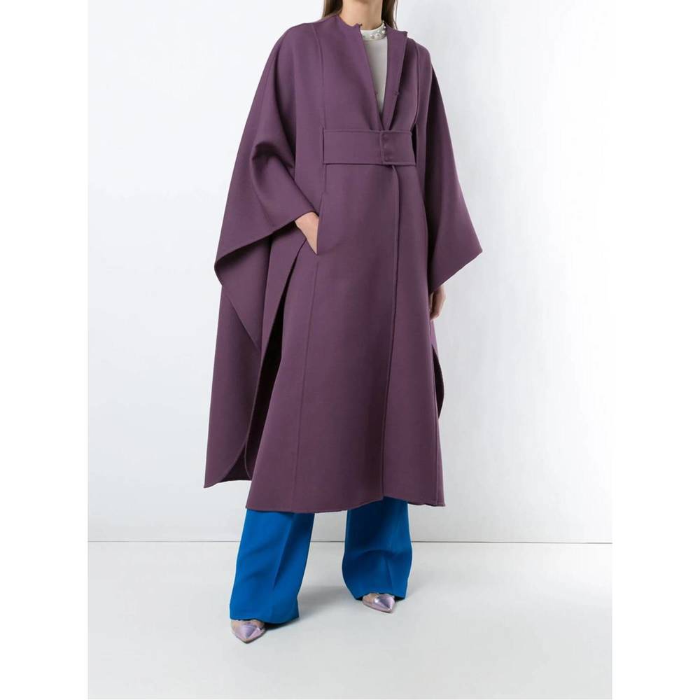NEW VALENTINO draped mid-length cape in purple